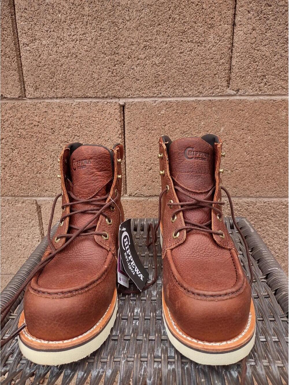 Chippewa Edge Walker Briar Wedge Boots Waterproof Composite Toe 8D Wide